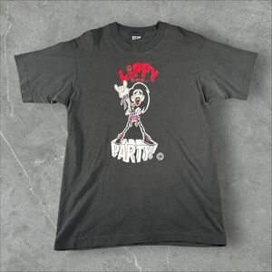 Vintage Lip Service Shirt Mens Large Black Lippy‎ Sez Party Punk Goth  90s Rare